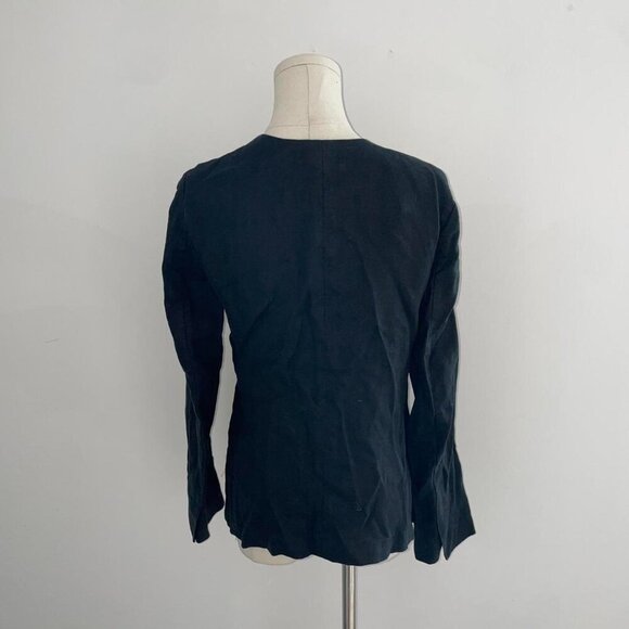 Banana Republic Black Linen Blend  Blazer | Womens Size 6 Small/Medium - Picture 3 of 6